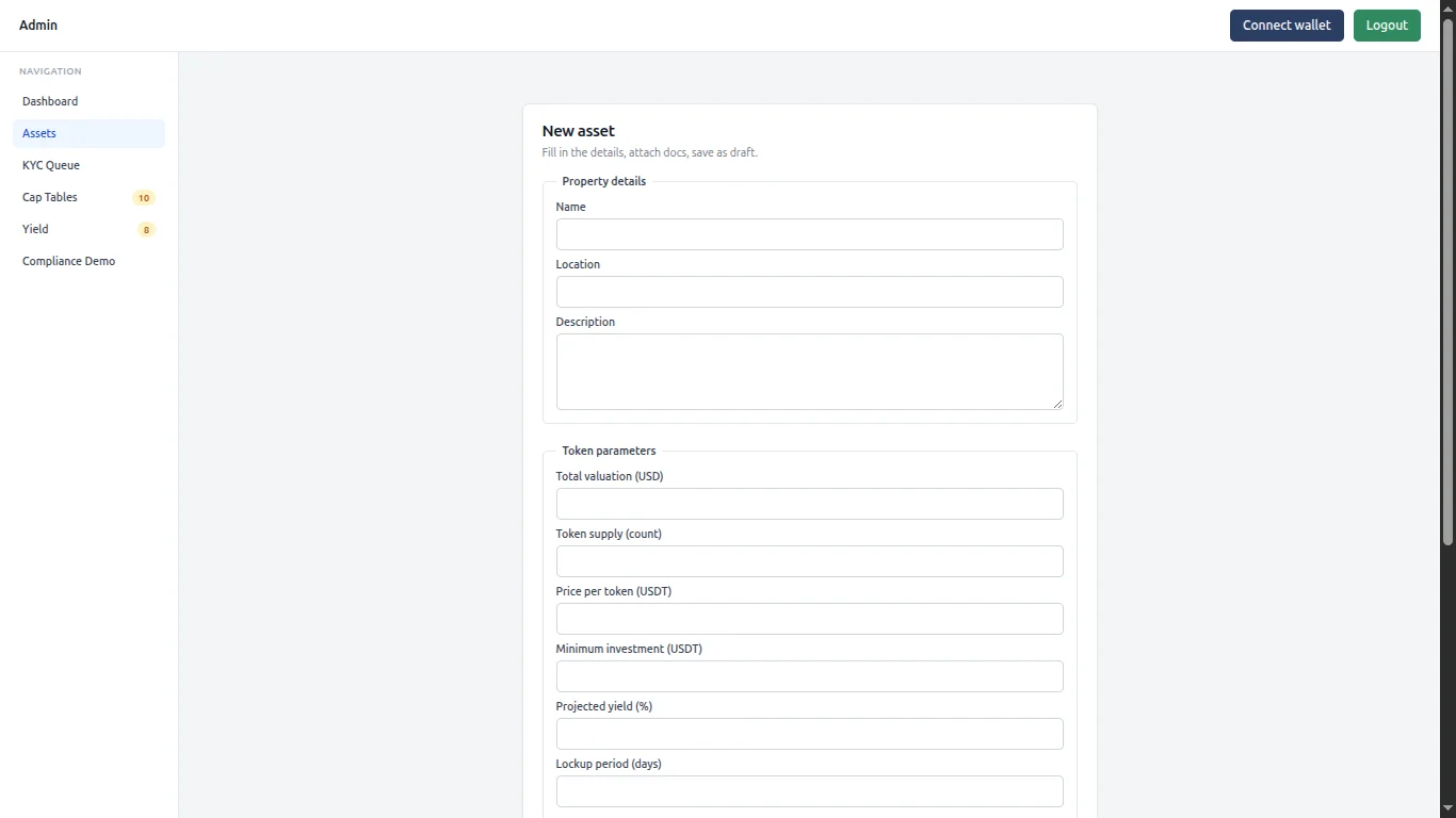Tokenized asset offering details
